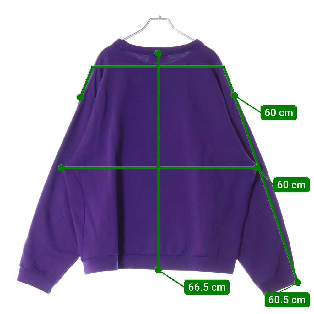 Acne Studios(アクネ ストゥディオズ) 17AW FLAMES CAW17 フロント3Dプリントデザイン クルーネックスウェットシャツ トレーナー パープル 2HB175