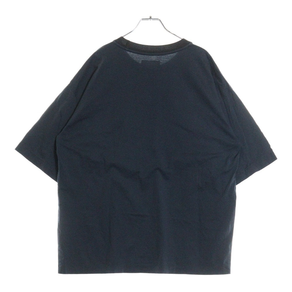 STILL BY HAND(スティルバイハンド) 22SS Cotton Crew Neck Ringer Tee コットン リンガーT クルーネック半袖Tシャツカットソー ネイビー CS05221