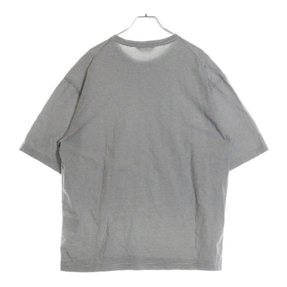STILL BY HAND(スティルバイハンド) Cotton Crew Neck Border Tee コットン ボーダーデザイン クルーネック半袖tシャツカットソー ホワイト CS04231