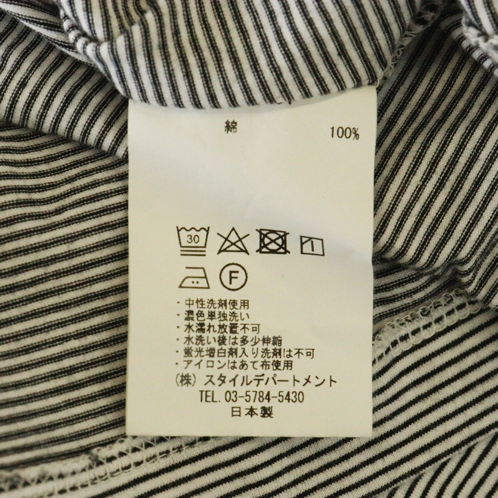 STILL BY HAND(スティルバイハンド) Cotton Crew Neck Border Tee コットン ボーダーデザイン クルーネック半袖tシャツカットソー ホワイト CS04231