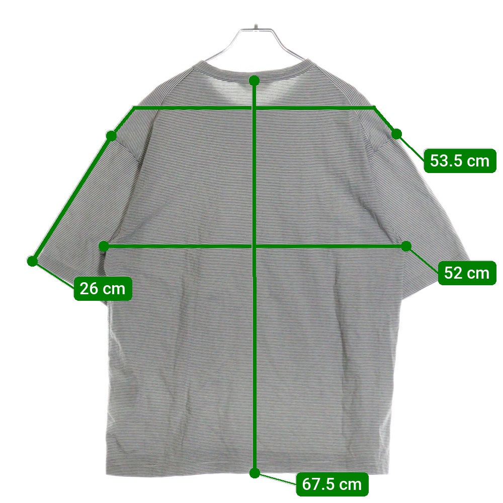 STILL BY HAND(スティルバイハンド) Cotton Crew Neck Border Tee コットン ボーダーデザイン クルーネック半袖tシャツカットソー ホワイト CS04231
