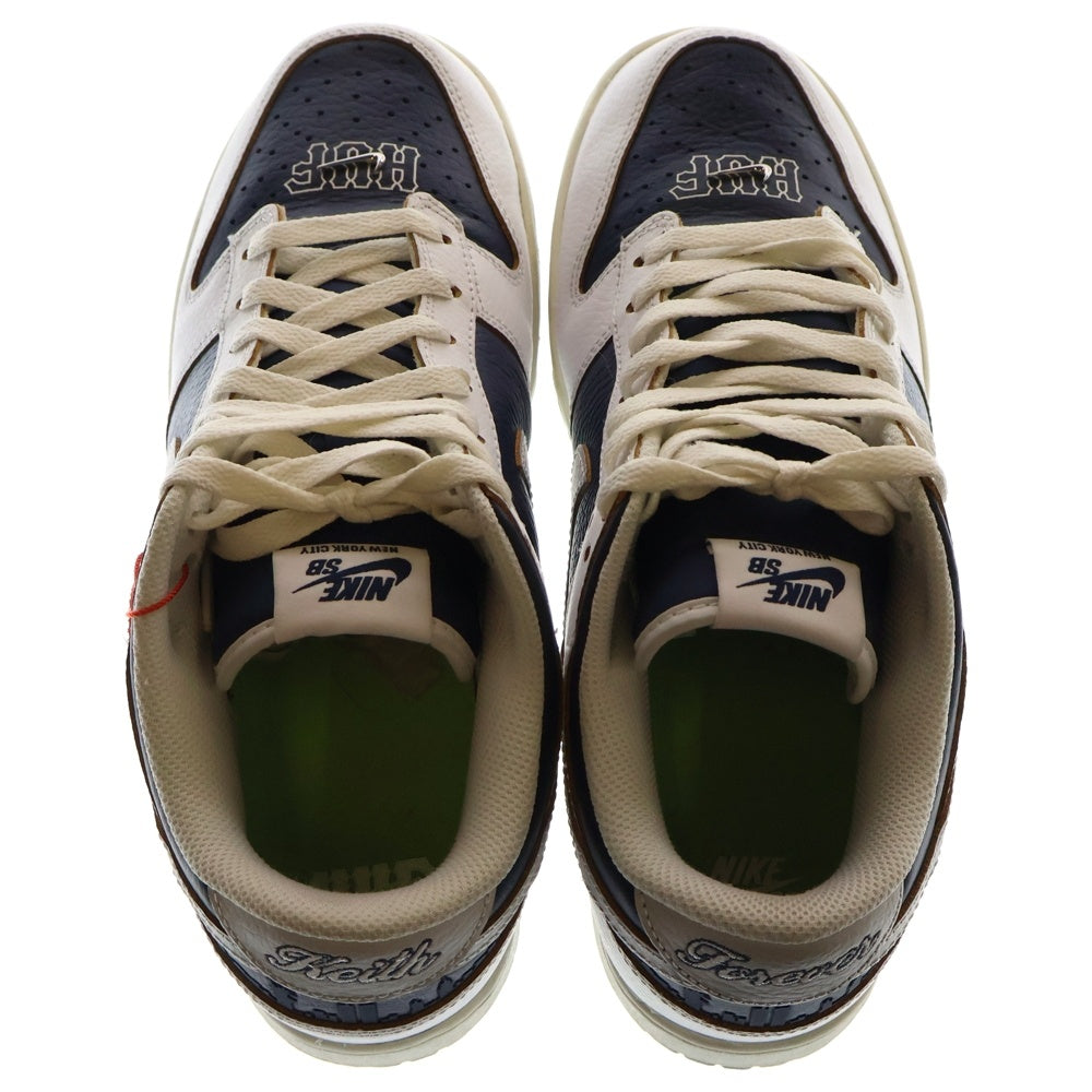 NIKE(ナイキ) ×HUF DUNK LOW New York City FD8775-100 ハフ ダンク ローカットスニーカー シューズ ホワイト/ネイビー US8.5/26.5cm