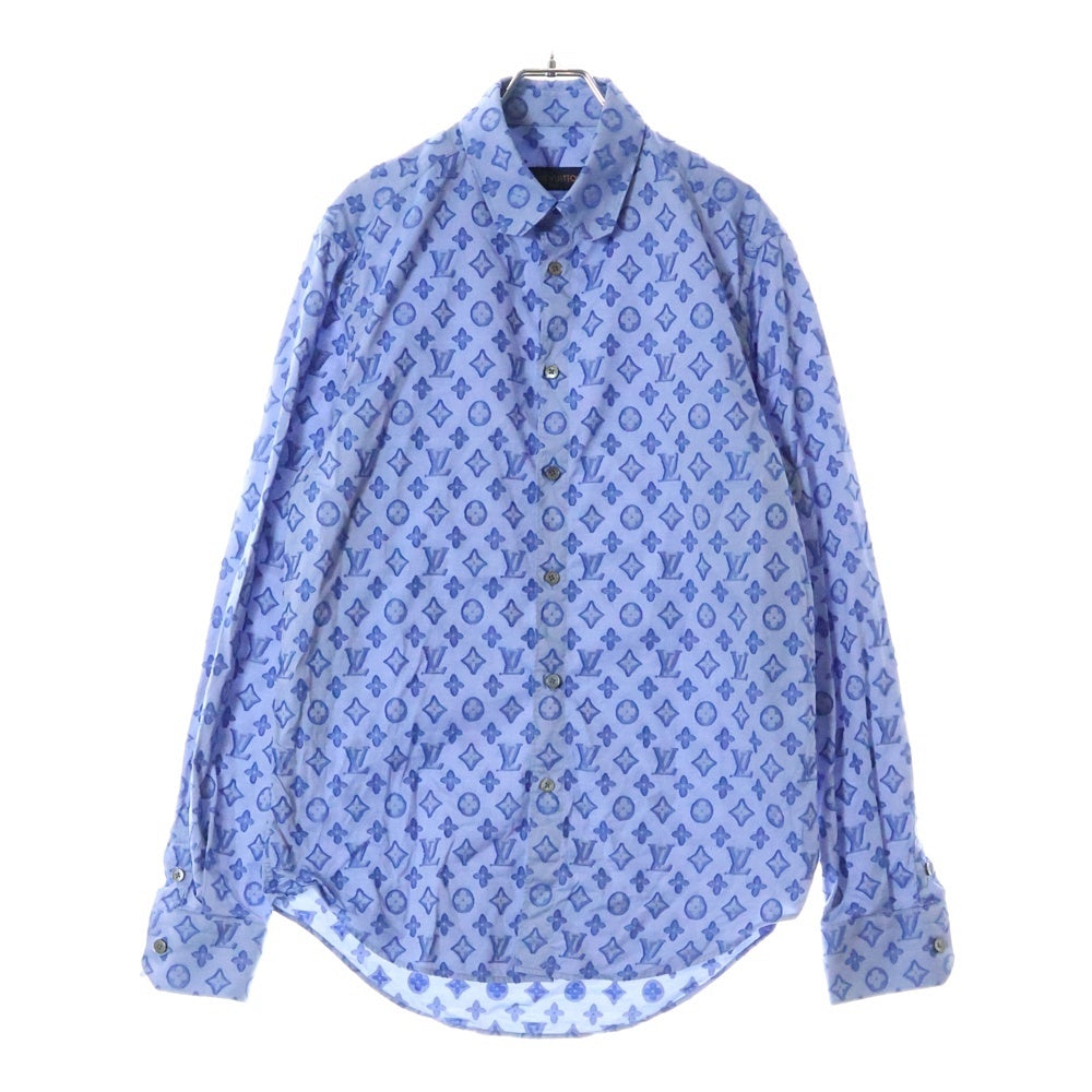 LOUIS VUITTON(ルイヴィトン) 21AW モノグラム エンボス DNAカラー 長袖シャツ ブルー RM212Q DO7 HLS51W