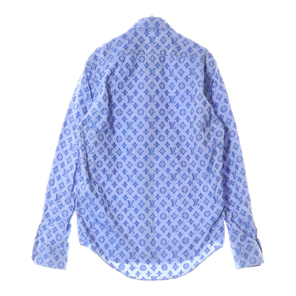 LOUIS VUITTON(ルイヴィトン) 21AW モノグラム エンボス DNAカラー 長袖シャツ ブルー RM212Q DO7 HLS51W