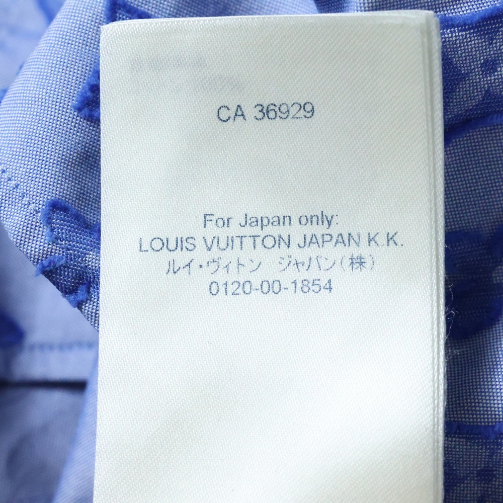 LOUIS VUITTON(ルイヴィトン) 21AW モノグラム エンボス DNAカラー 長袖シャツ ブルー RM212Q DO7 HLS51W