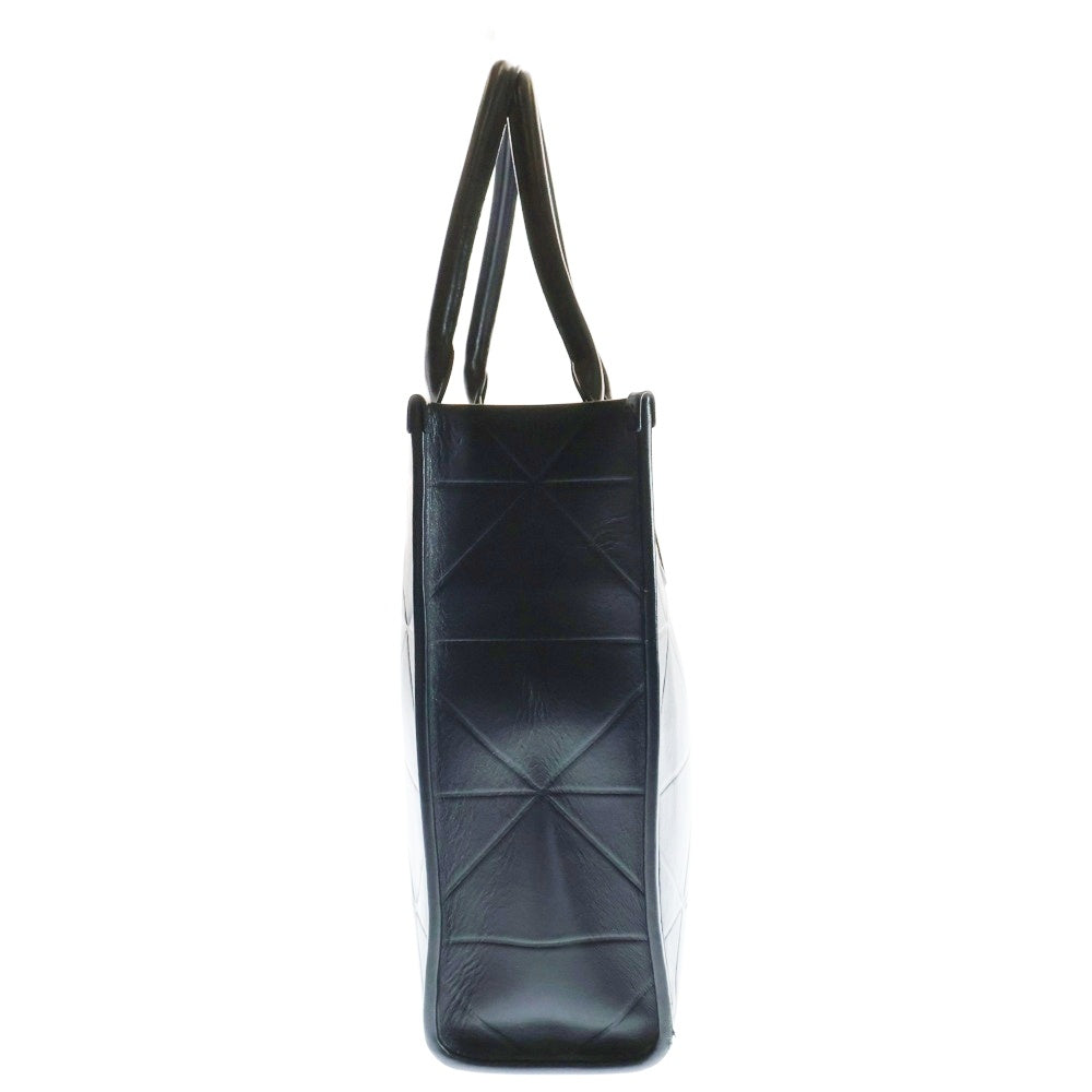 PRADA(プラダ) シンボルステッチ ロゴ レザー トートバッグ ラージ ブラック/ゴールド 1BA377