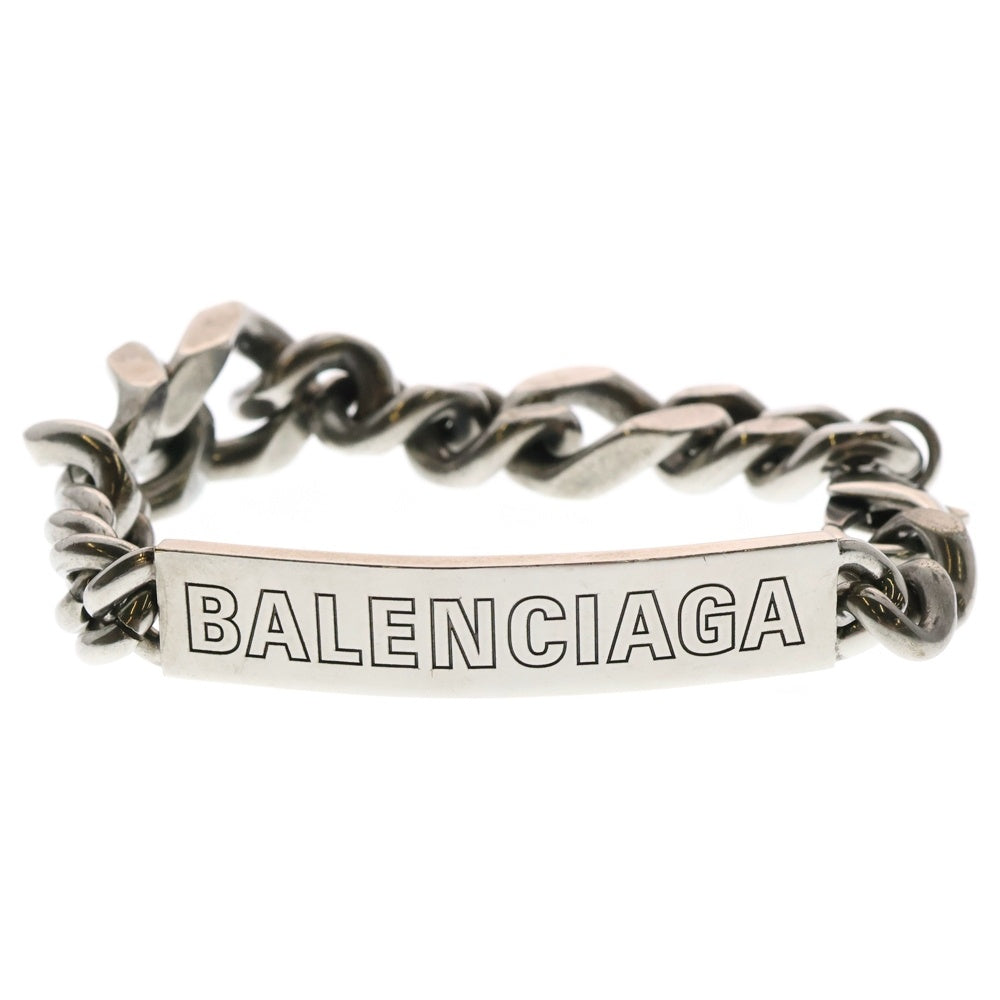 BALENCIAGA(バレンシアガ) Plate Twist Bracelet 787075TZ99I0911 プレート チェーン ブレスレット シルバー
