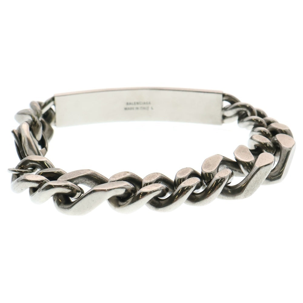 BALENCIAGA(バレンシアガ) Plate Twist Bracelet 787075TZ99I0911 プレート チェーン ブレスレット シルバー