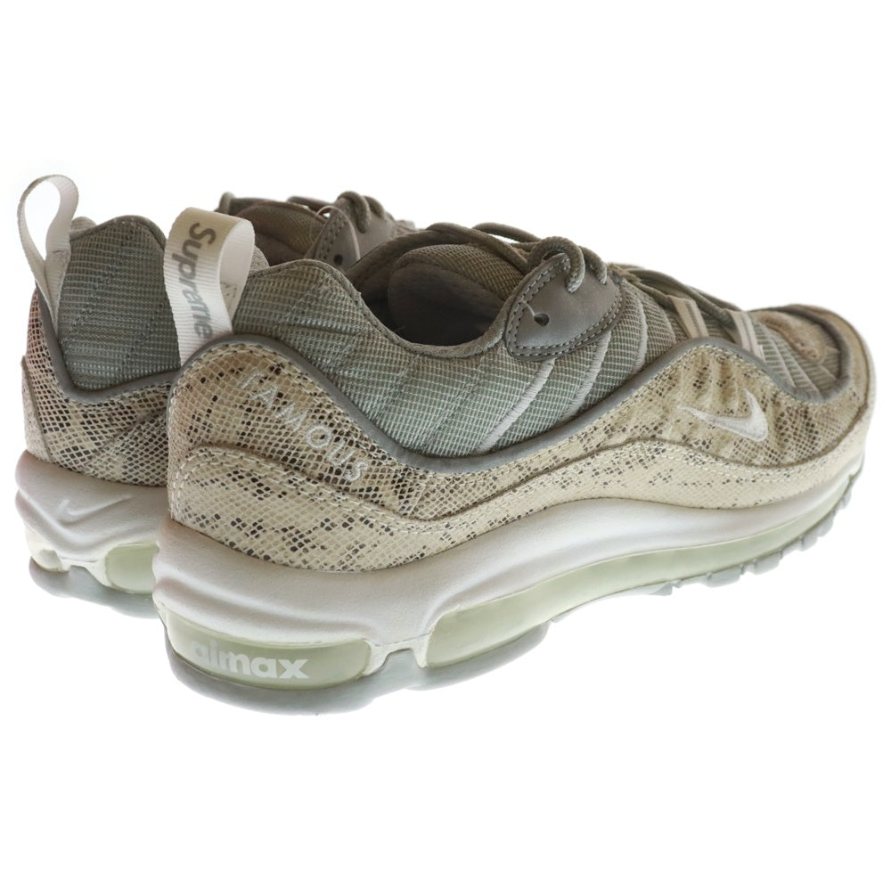 NIKE(ナイキ) 16SS ×SUPREME AIR MAX 98 Snakeskin 844694-100 シュプリーム エアマックス98 スネークスキン ローカットスニーカー シューズ グレー US8.5/26.5cm