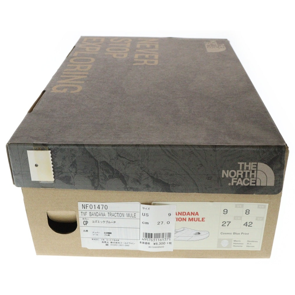 SUPREME(シュプリーム) 14AW ×THE NORTH FACE BANDANA TRACTION MULE NF01470 ノースフェイス バンダナトラクション ミュール スリッポン サンダル ネイビー US9/27cm