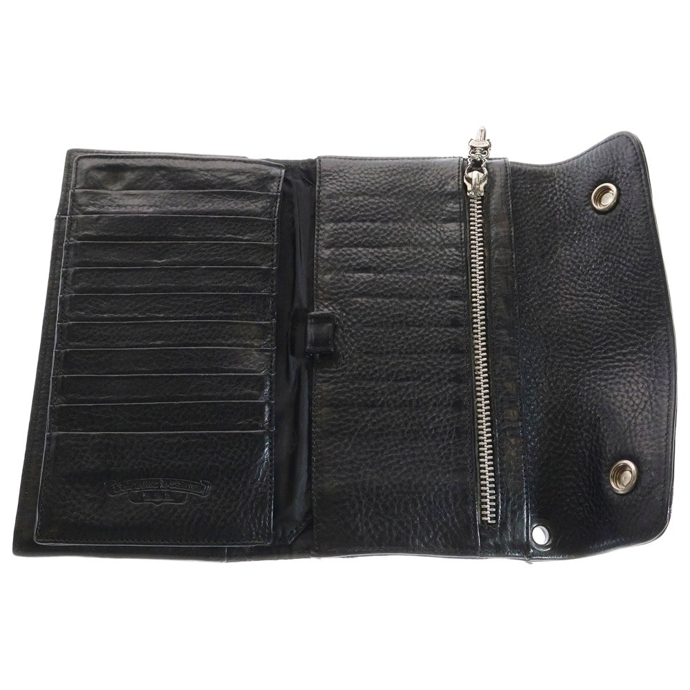 CHROME HEARTS(クロムハーツ) WAVE ALLIGATOR LIPS TONGUE ウェーブ エキゾチック レザーウォレット リップ&タン 長財布 ブラック