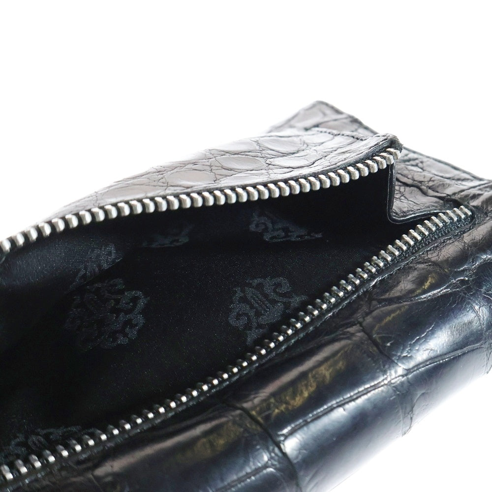 CHROME HEARTS(クロムハーツ) WAVE ALLIGATOR LIPS TONGUE ウェーブ エキゾチック レザーウォレット リップ&タン 長財布 ブラック