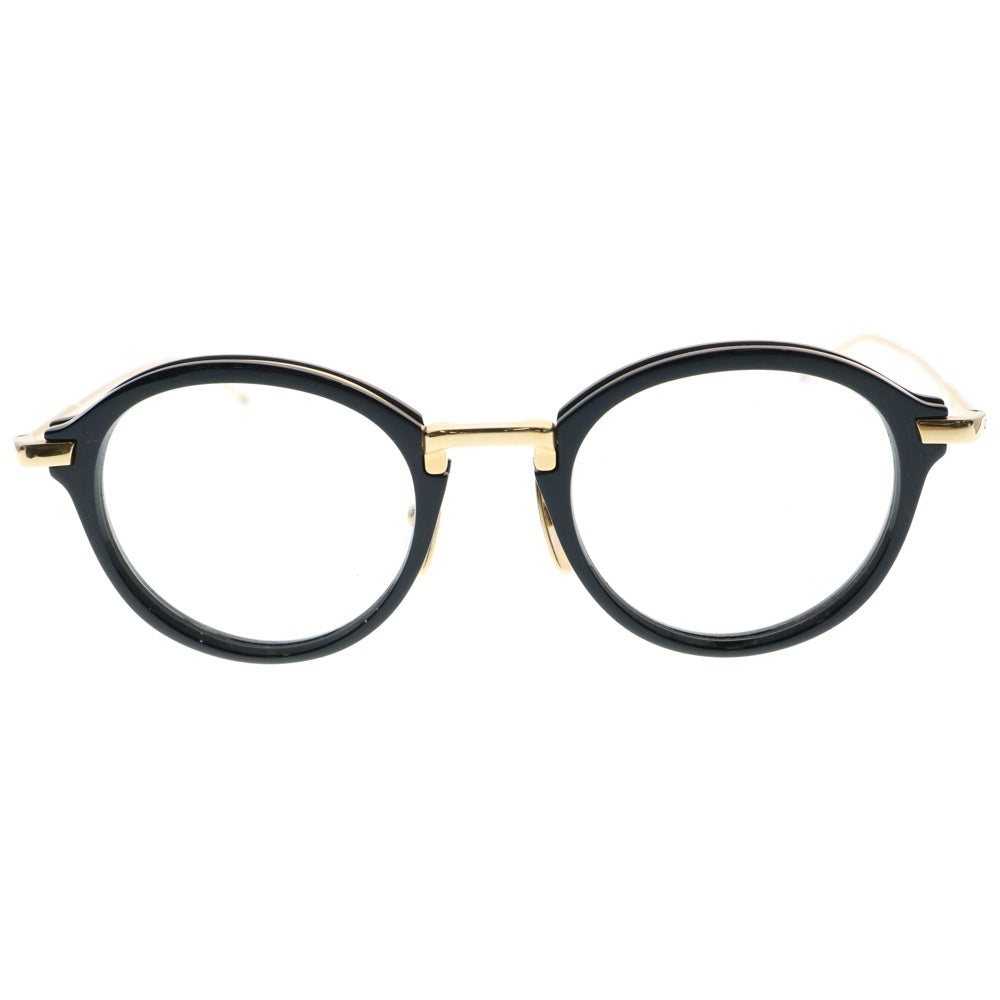 THOM BROWNE(トムブラウン) ラウンド フレーム アイウェア メガネ 46□21‐150 ブラック/ゴールド
