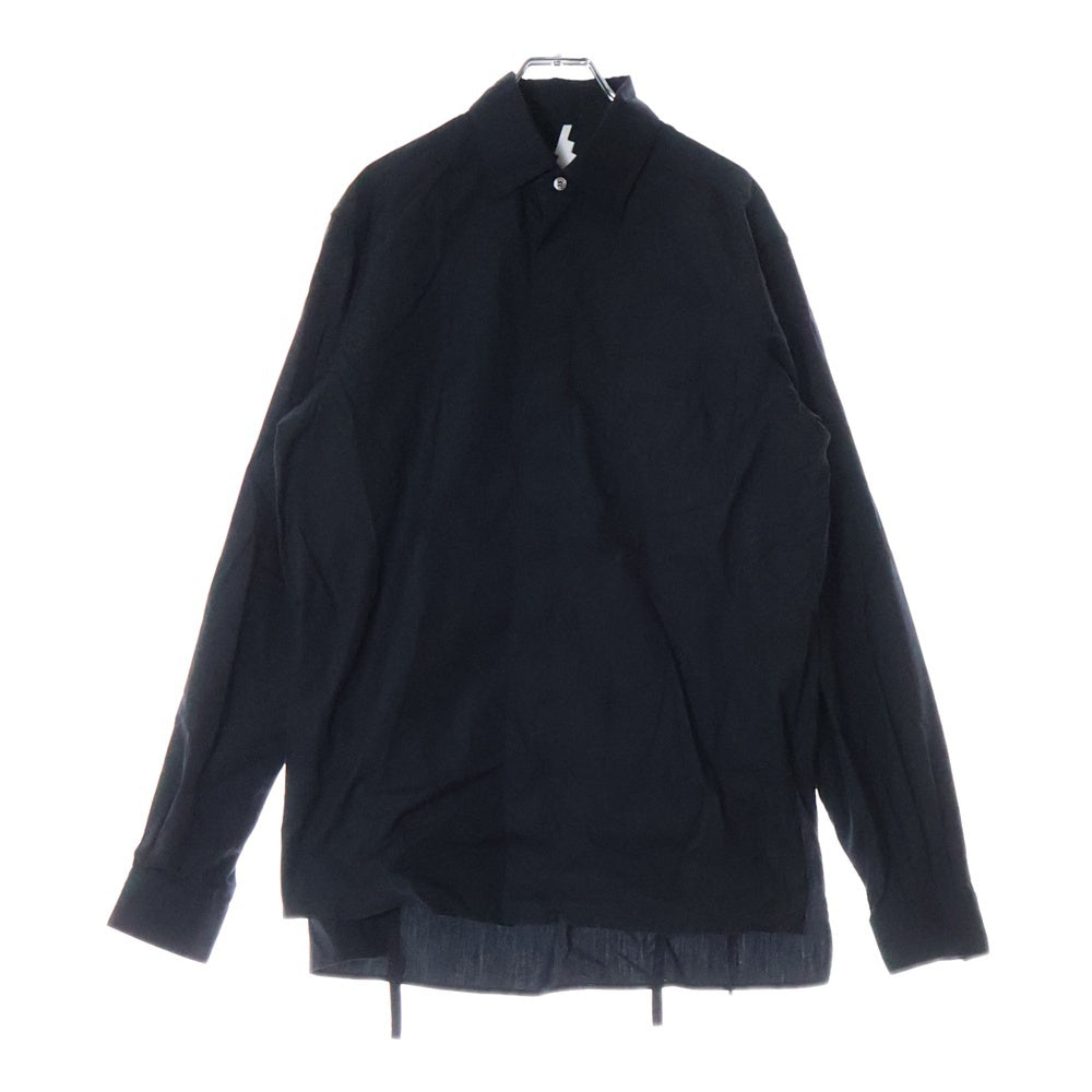 SOSHIOTSUKI(ソウシオオツキ) The Kimono Breasted Shirt キモノシャツ 長袖シャツ ブラック S23AW02SH-C