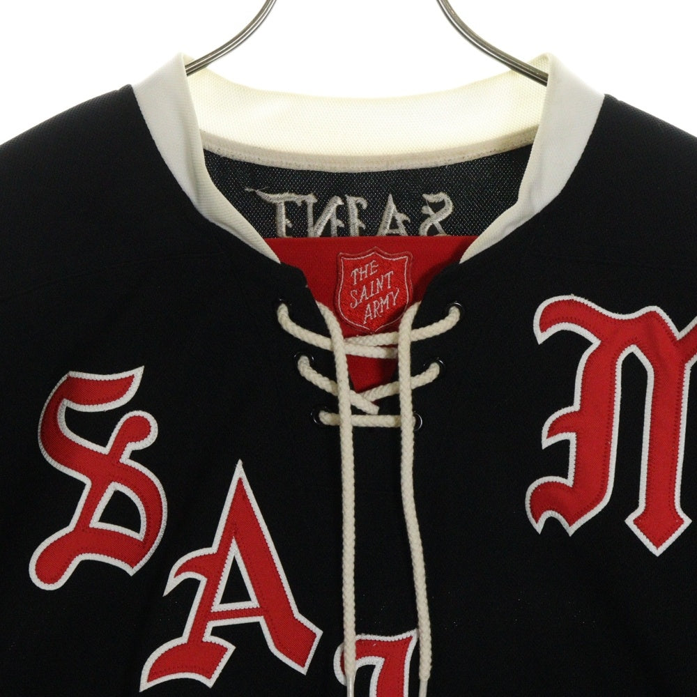 SAINT MICHAEL(セントマイケル) 23SS LS TEE GAMESHIRT ホッケーゲームシャツ 長袖カットソー ブラック SM-S23-0000-033