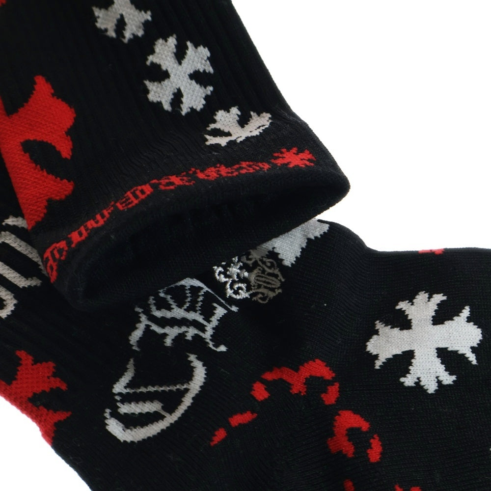 CHROME HEARTS(クロムハーツ) STENCIL SOCKS 総柄 ソックス 靴下 ブラック