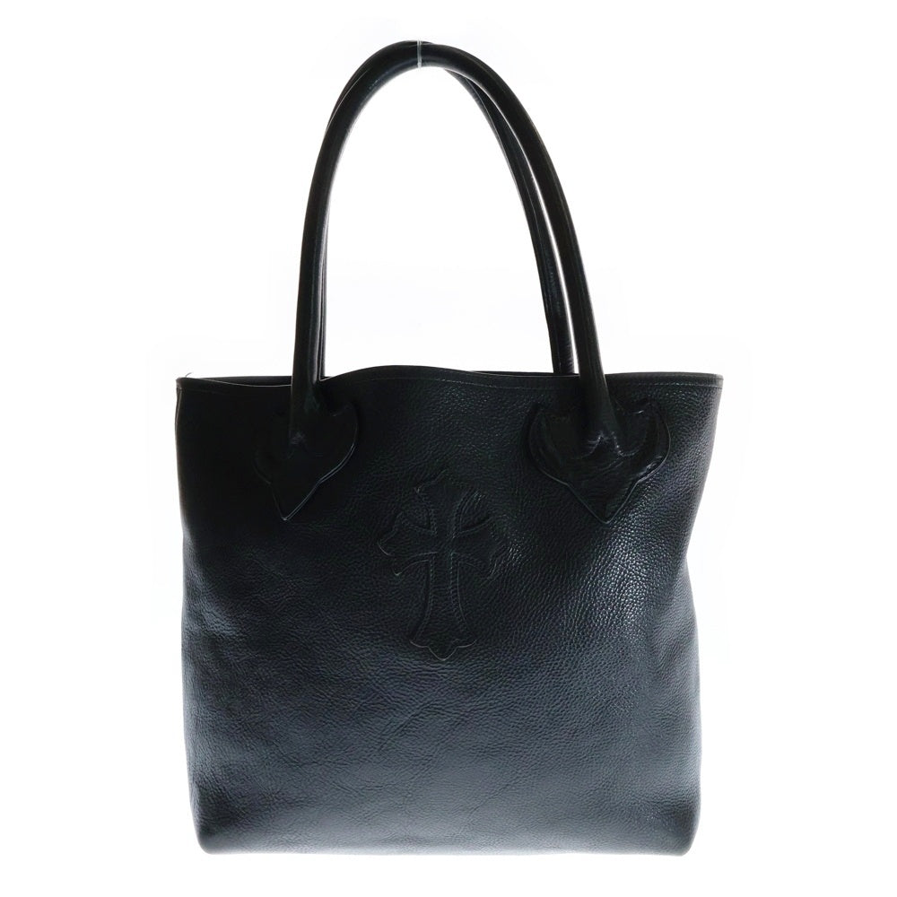 CHROME HEARTS(クロムハーツ) FS TOTE FSトート クロスパッチ付きレザートートバッグ ブラック