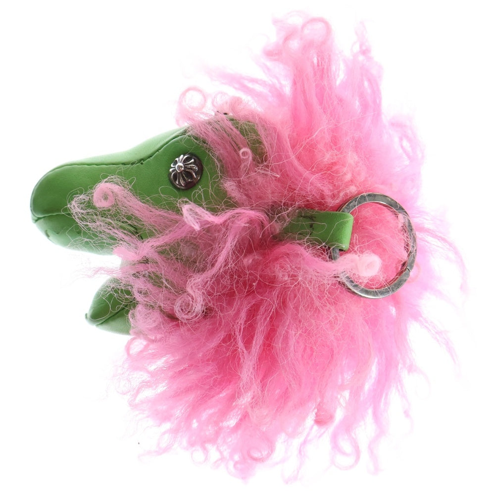 CHROME HEARTS(クロムハーツ) DINO LTHR ALLIGATOR ディノヘッド ダイナソー キーホルダー グリーン/ピンク