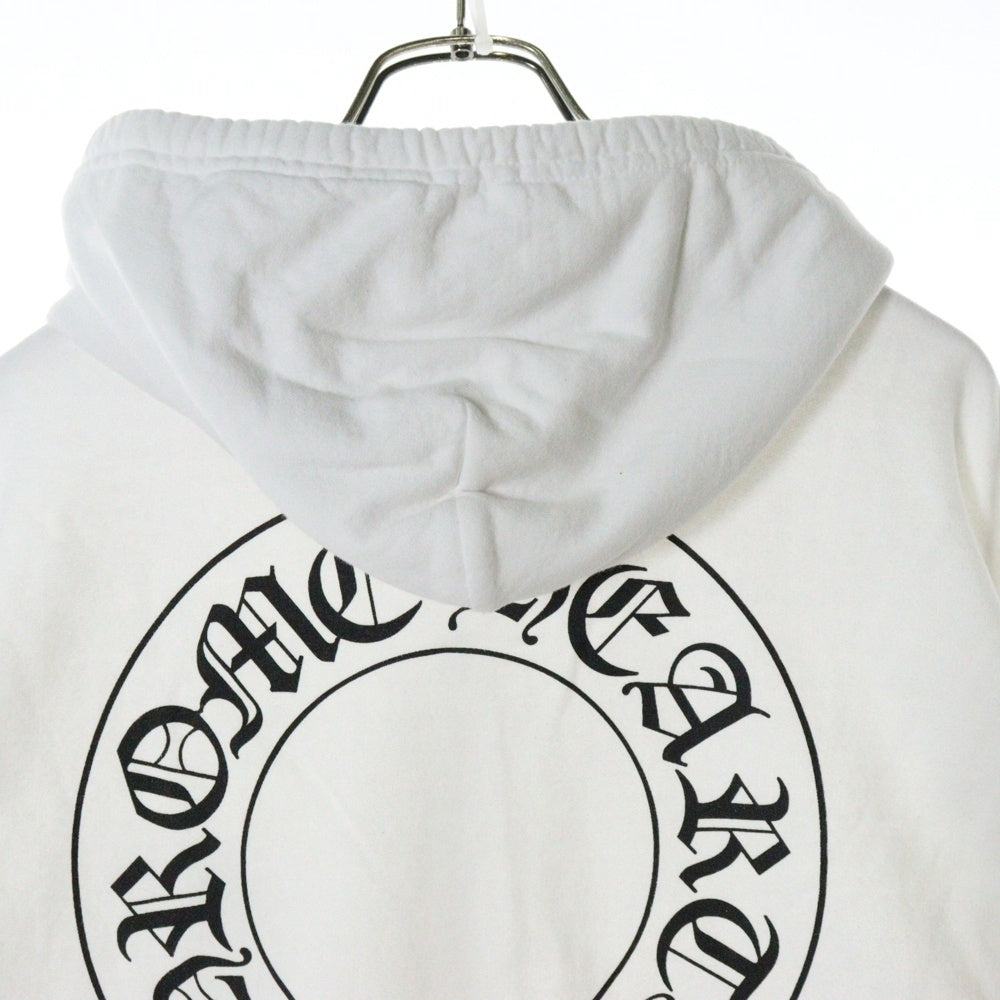 CHROME HEARTS(クロムハーツ) WTSHRT HD ZIP バックホースシュー 袖フローラルプリント ジップアップパーカー フーディー ホワイト