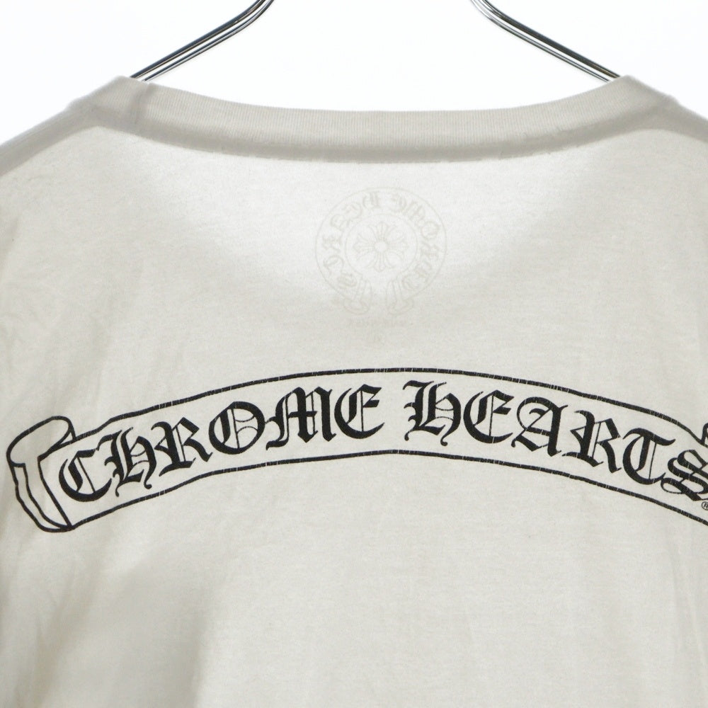 CHROME HEARTS(クロムハーツ) MLTCOL CEM CRS LS マルチセメタリークロスプリント クルーネック長袖Tシャツカットソー ロングスリーブ ロンT ホワイト