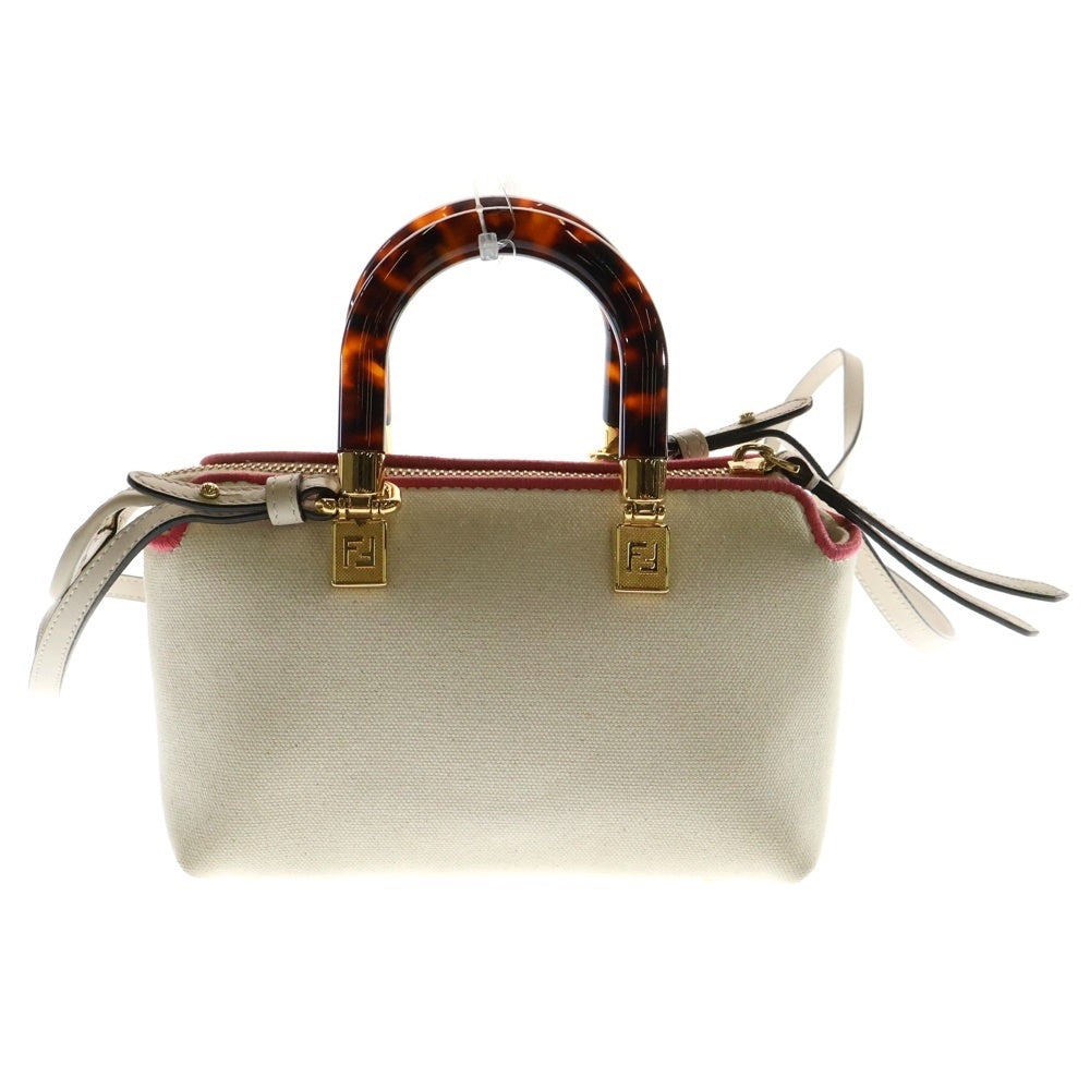 FENDI(フェンディ) BY THE WAY MINI CANVAS BAG バイザウェイ ミニキャンバスバッグ ハンドバッグ ショルダーバッグ 2WAY レディース 8BS067 アイボリー/ピンク