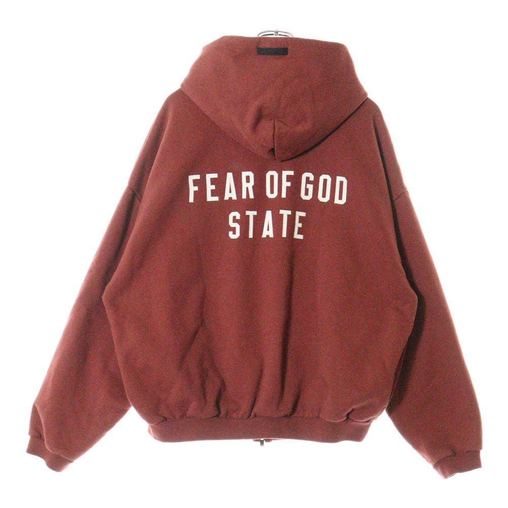 FEAR OF GOD ESSENTIALS(フィアオブゴッド エッセンシャルズ) HEAVY FLEECE FULLZIP HOODIE 192BT246246F バックロゴ フルジップアップパーカー フーディ レッド