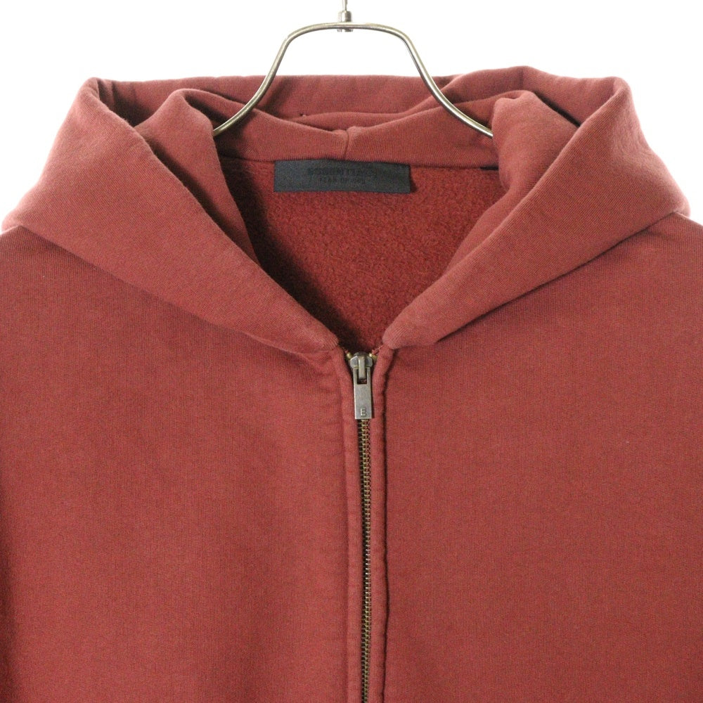 FEAR OF GOD ESSENTIALS(フィアオブゴッド エッセンシャルズ) HEAVY FLEECE FULLZIP HOODIE 192BT246246F バックロゴ フルジップアップパーカー フーディ レッド