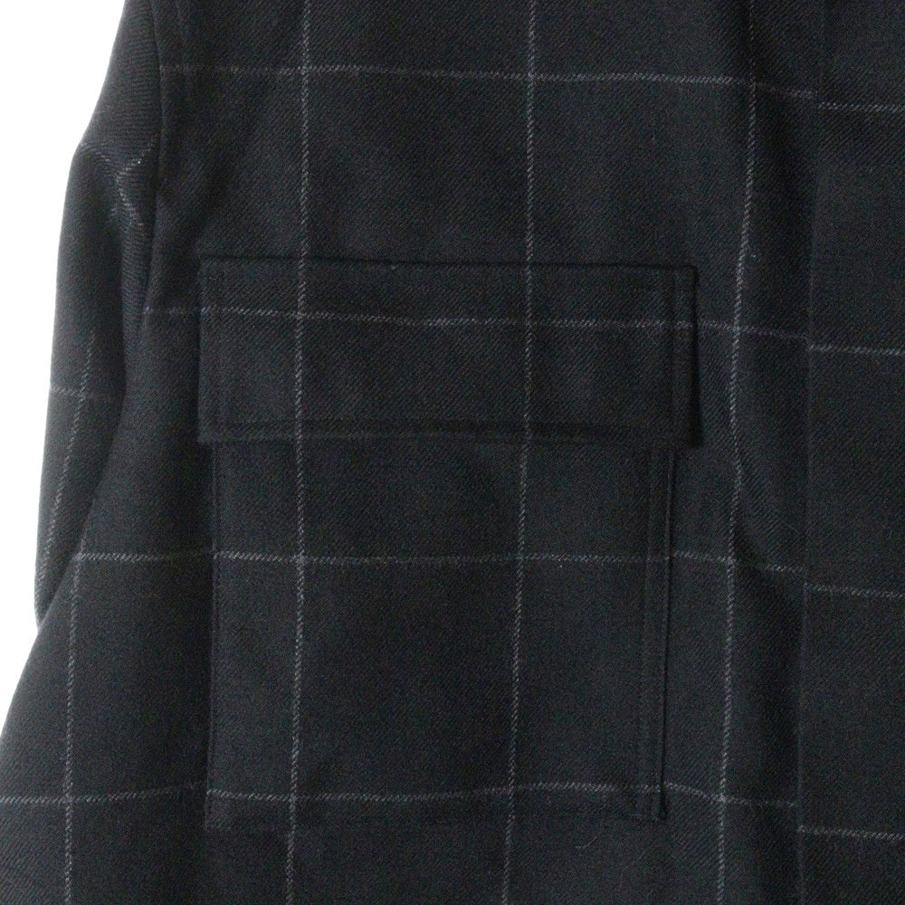 Sacai(サカイ) Windowpane Shirt 24-07570 ウール 長袖チェックシャツ レディース ブラック