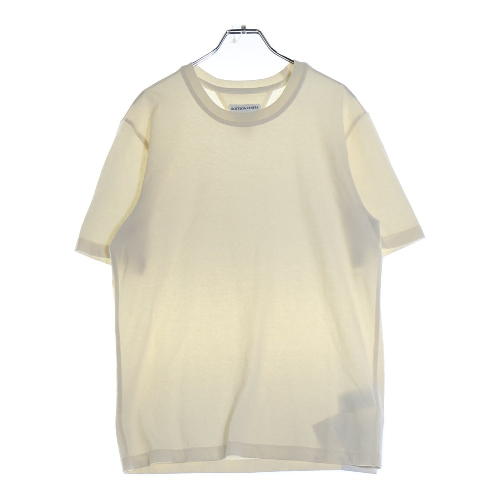 BOTTEGA VENETA(ボッテガヴェネタ) Oversize Tee オーバーサイズ バックスモールロゴ刺繍 クルーネック半袖Tシャツカットソー レディース アイボリー 649055 VF1U0