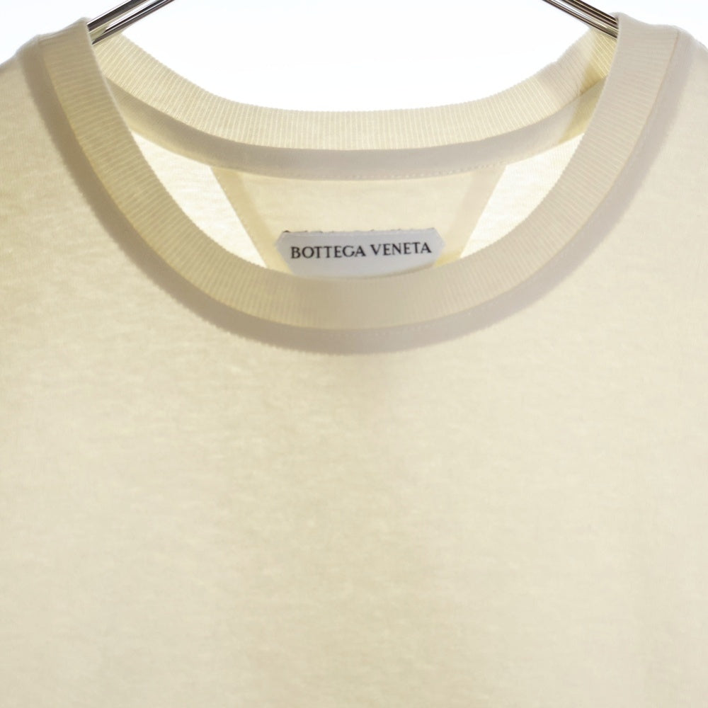 BOTTEGA VENETA(ボッテガヴェネタ) Oversize Tee オーバーサイズ バックスモールロゴ刺繍 クルーネック半袖Tシャツカットソー レディース アイボリー 649055 VF1U0