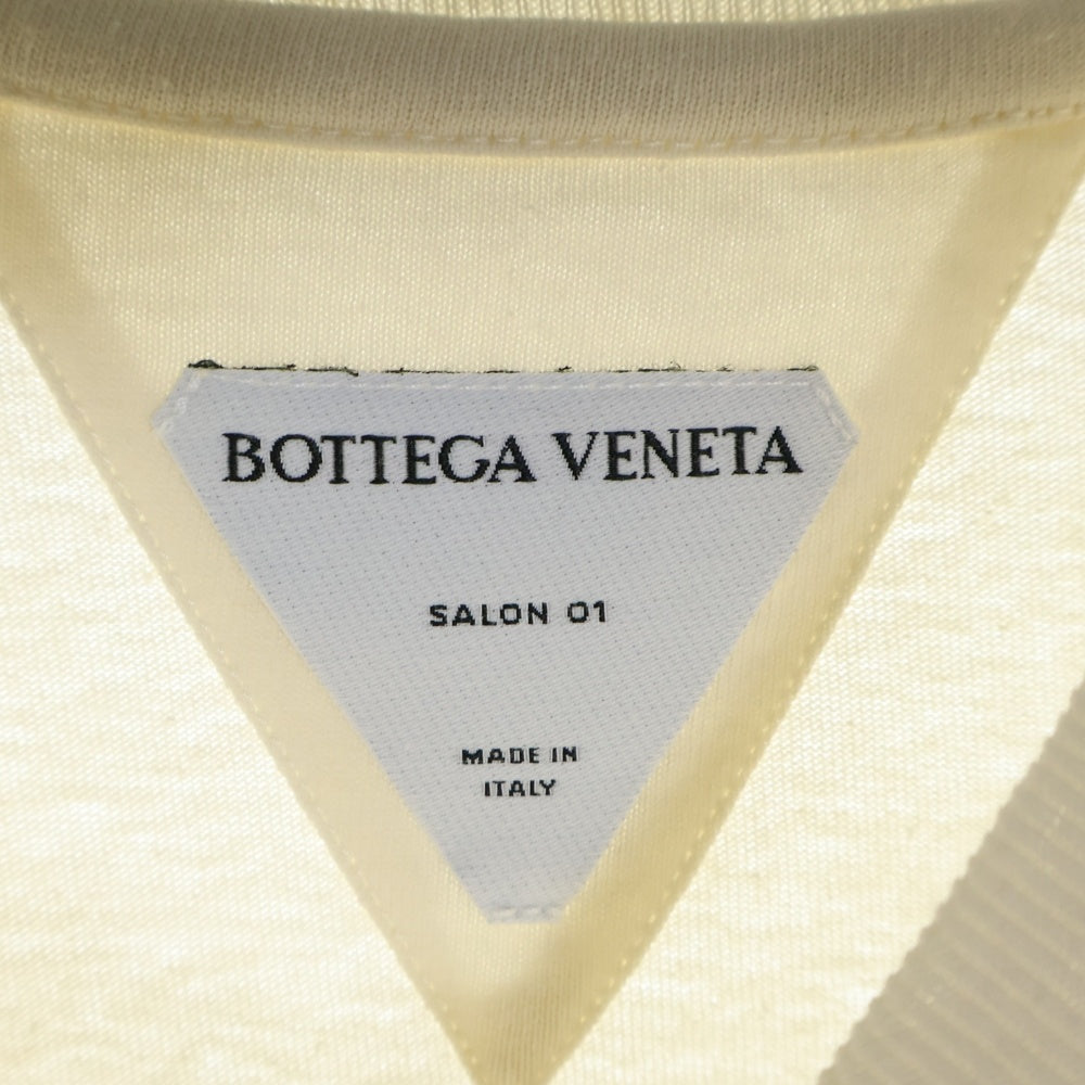 BOTTEGA VENETA(ボッテガヴェネタ) Oversize Tee オーバーサイズ バックスモールロゴ刺繍 クルーネック半袖Tシャツカットソー レディース アイボリー 649055 VF1U0