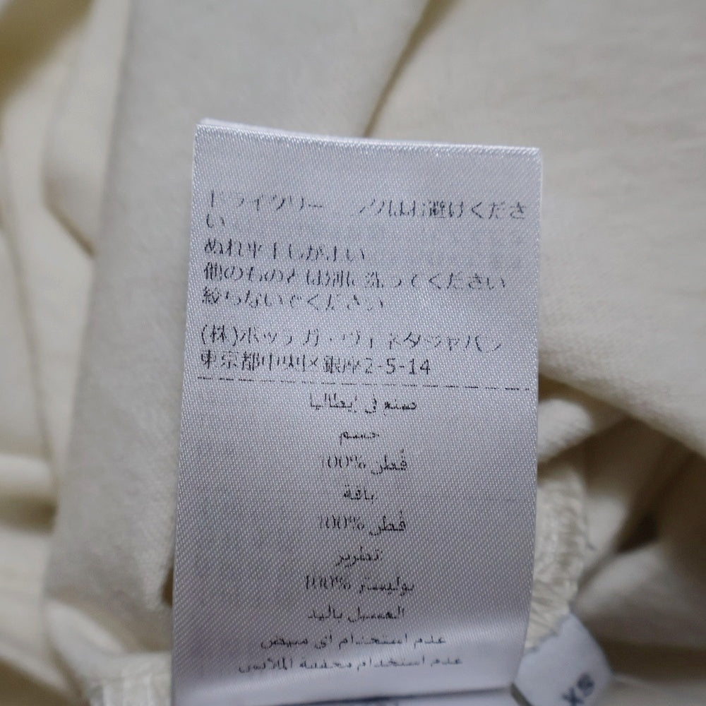 BOTTEGA VENETA(ボッテガヴェネタ) Oversize Tee オーバーサイズ バックスモールロゴ刺繍 クルーネック半袖Tシャツカットソー レディース アイボリー 649055 VF1U0