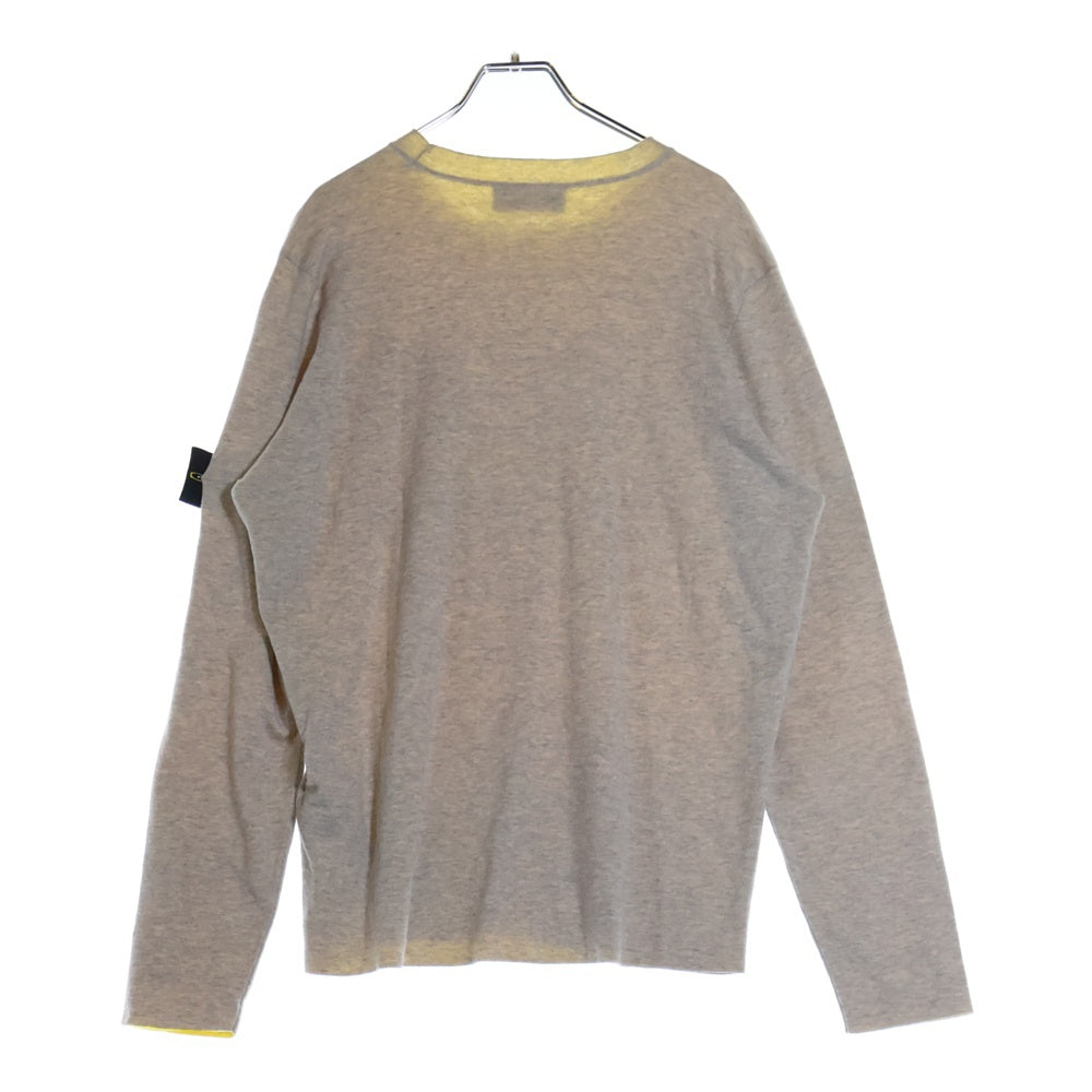 STONE ISLAND(ストーンアイランド) Reversible Cotton Knit リバーシブル クルーネックコットンニット セーター グレー/イエロー 7815505D1