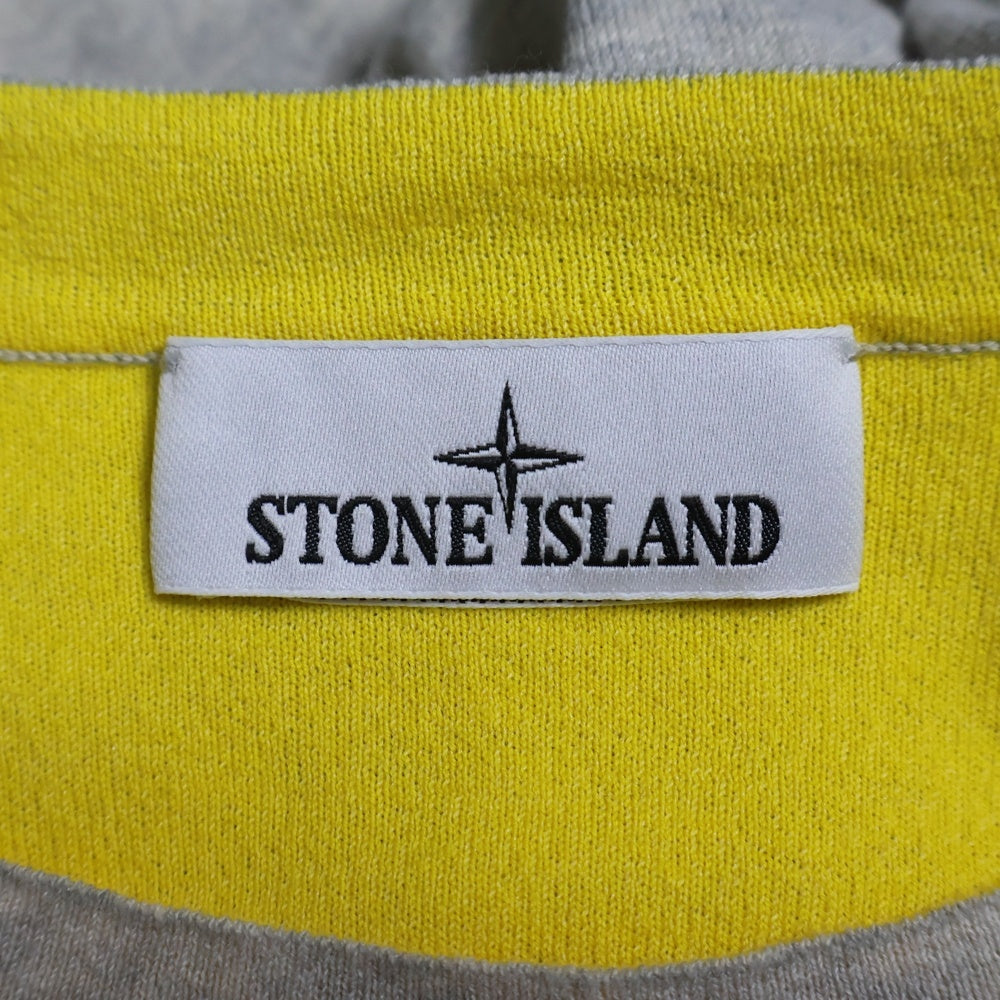 STONE ISLAND(ストーンアイランド) Reversible Cotton Knit リバーシブル クルーネックコットンニット セーター グレー/イエロー 7815505D1