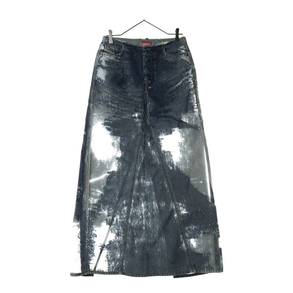 DIESEL(ディーゼル) Docking Maxi Lace Details Denim Skirt ドッキング マキシレースディティールデニムスカート レディース インディゴ DE-PAGO-FSD2