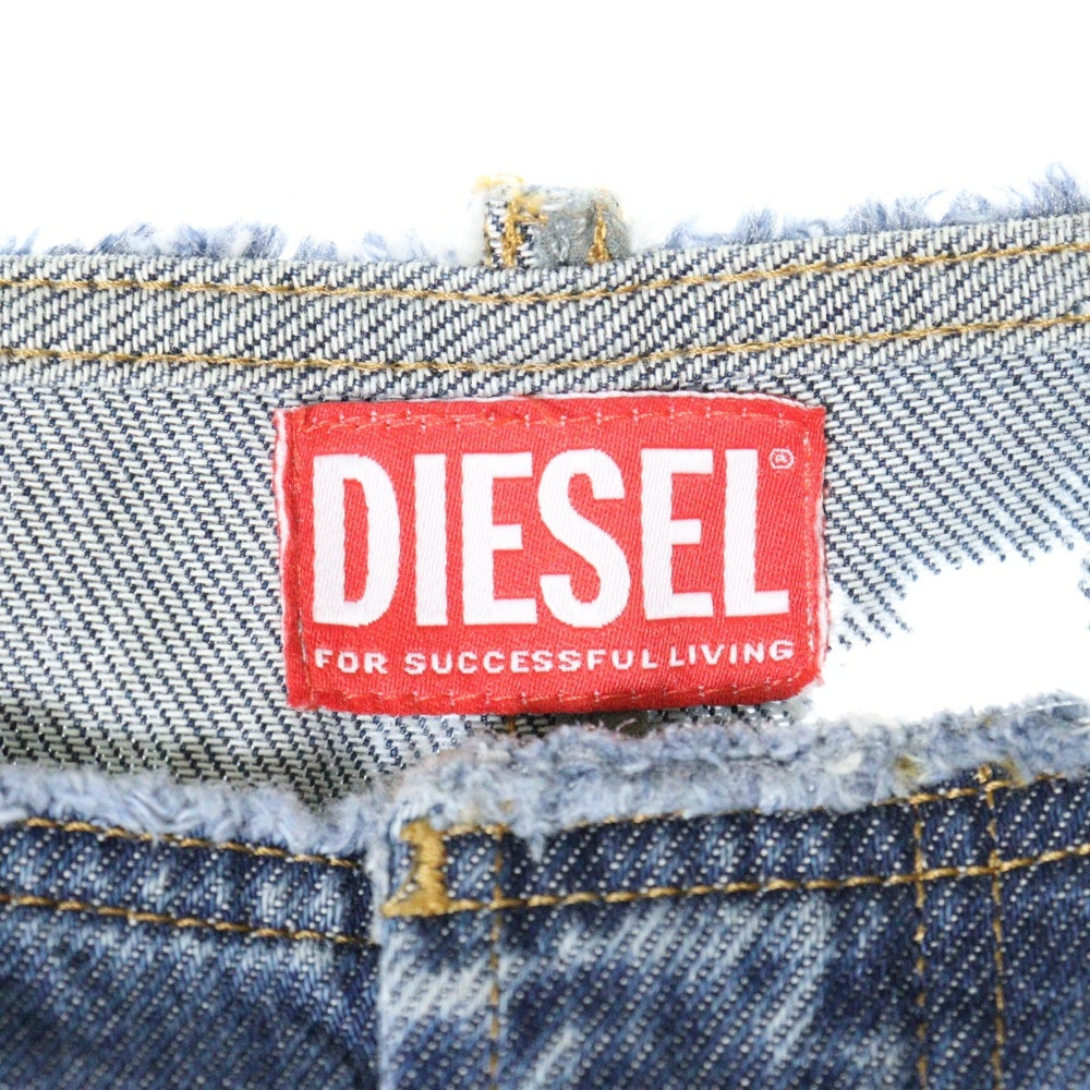 DIESEL(ディーゼル) Docking Maxi Lace Details Denim Skirt ドッキング マキシレースディティールデニムスカート レディース インディゴ DE-PAGO-FSD2