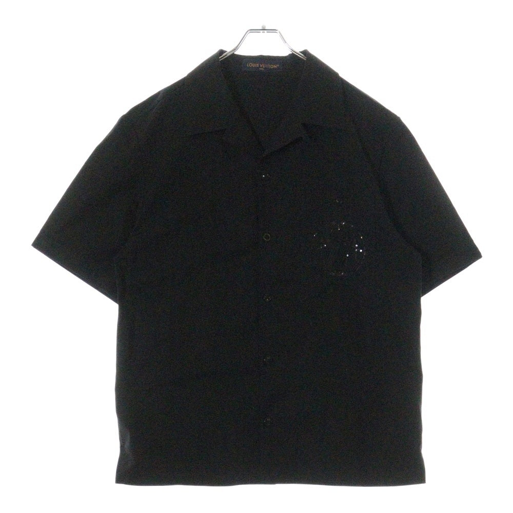 LOUIS VUITTON(ルイヴィトン) 25SS エンブロイダリーショートスリーブコットン半袖シャツ ブラック RM251M AS1 HSS73W