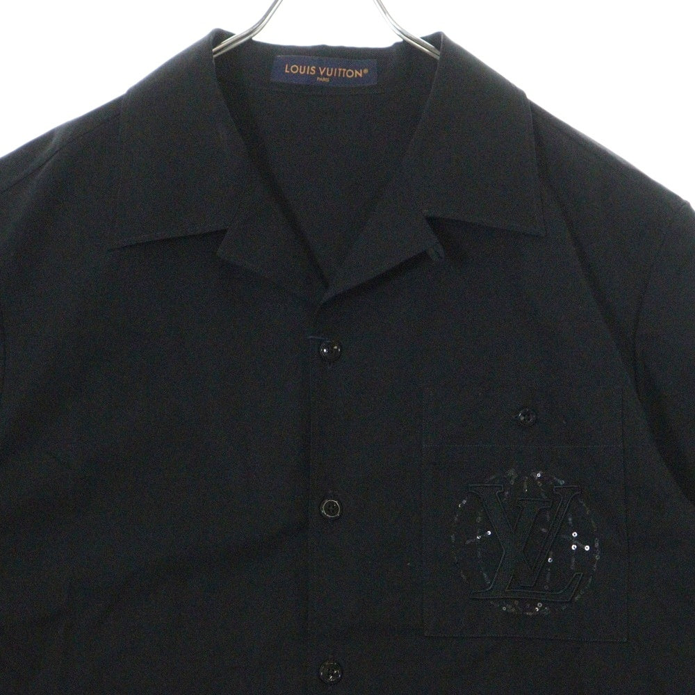 LOUIS VUITTON(ルイヴィトン) 25SS エンブロイダリーショートスリーブコットン半袖シャツ ブラック RM251M AS1 HSS73W