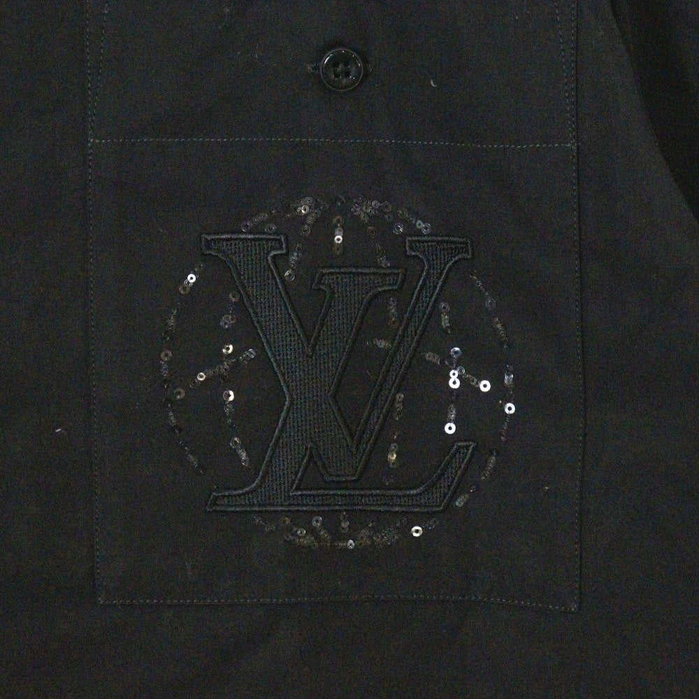 LOUIS VUITTON(ルイヴィトン) 25SS エンブロイダリーショートスリーブコットン半袖シャツ ブラック RM251M AS1 HSS73W