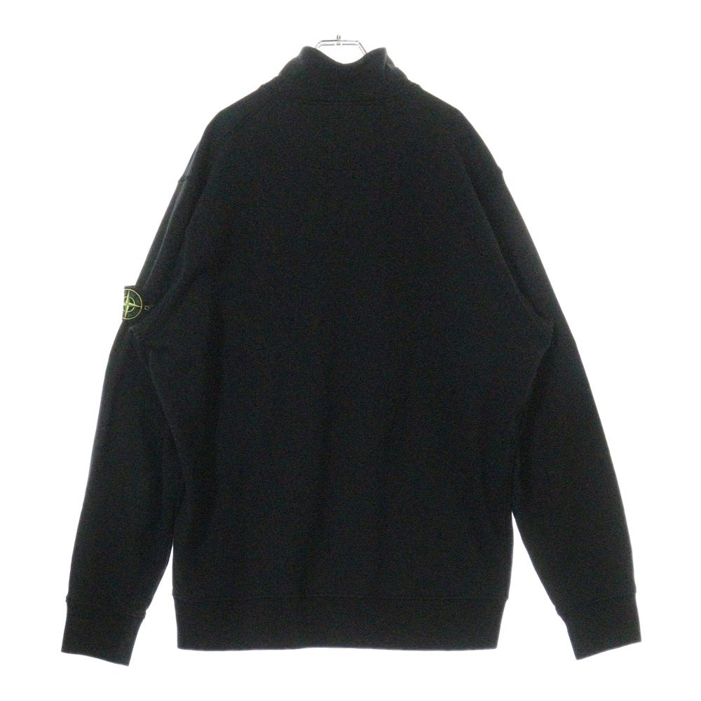 STONE ISLAND(ストーンアイランド) HALF ZIP SWEAT ハーフジップスウェットトレーナー 袖ロゴワッペン ブラック 801561951