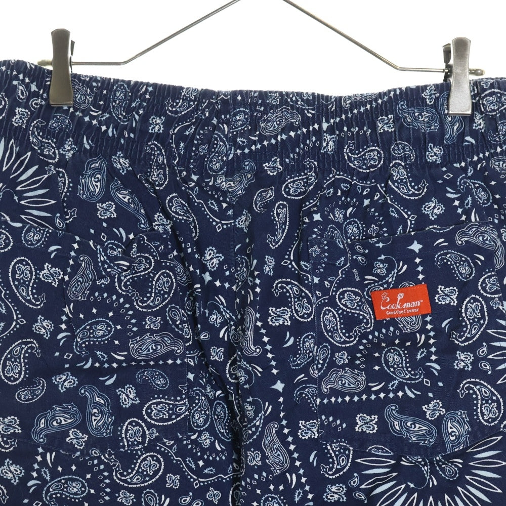 COOKMAN(クックマン) Chef Pants Short Paisley シェフパンツ ペイズリー ハーフパンツ ショーツ ブルー