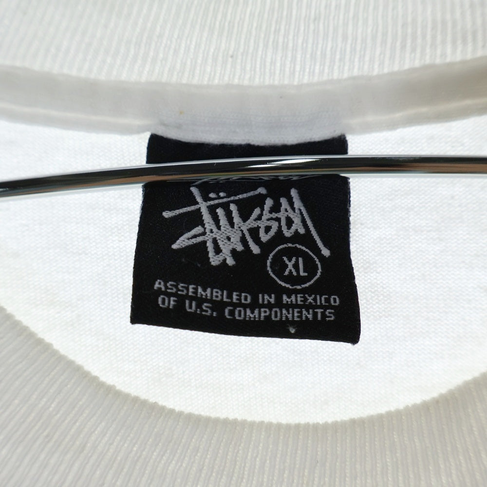STUSSY(ステューシー) ×RIZE TEE ×ライズ フロントプリント クルーネック半袖Tシャツカットソー ホワイト/ブルー