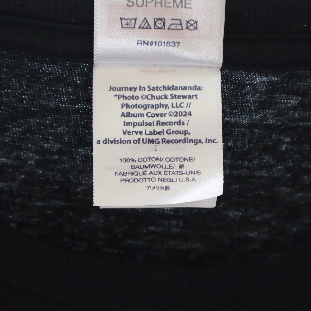 SUPREME(シュプリーム) 24SS×Alice Coltrane Satchidananda Tee アリス・コルトレーン サッチダーナンダ クルーネック半袖Tシャツカットソー ブラック