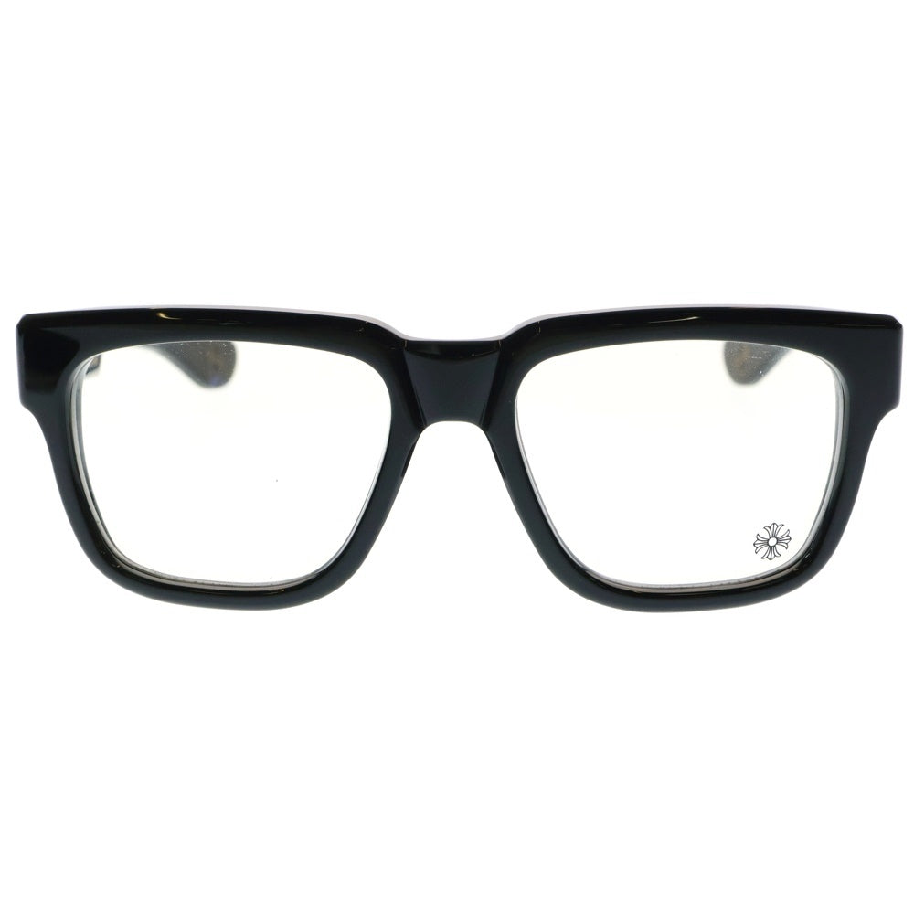 CHROME HEARTS(クロムハーツ) BOX-OFFICER BK-18KGP ダガーテンプル装飾 デモレンズ ブラックフレーム サングラス アイウェア ブラック/ゴールド