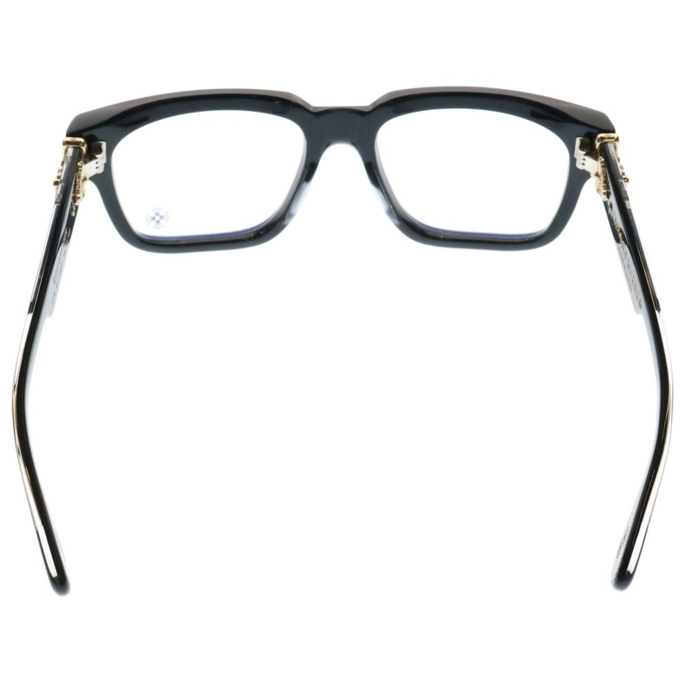 CHROME HEARTS(クロムハーツ) BOX-OFFICER BK-18KGP ダガーテンプル装飾 デモレンズ ブラックフレーム サングラス アイウェア ブラック/ゴールド