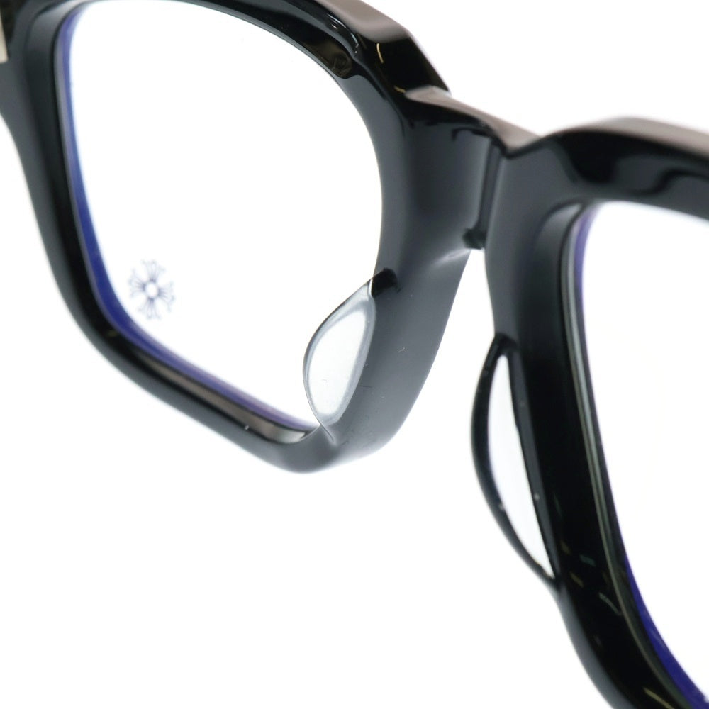 CHROME HEARTS(クロムハーツ) BOX-OFFICER BK-18KGP ダガーテンプル装飾 デモレンズ ブラックフレーム サングラス アイウェア ブラック/ゴールド