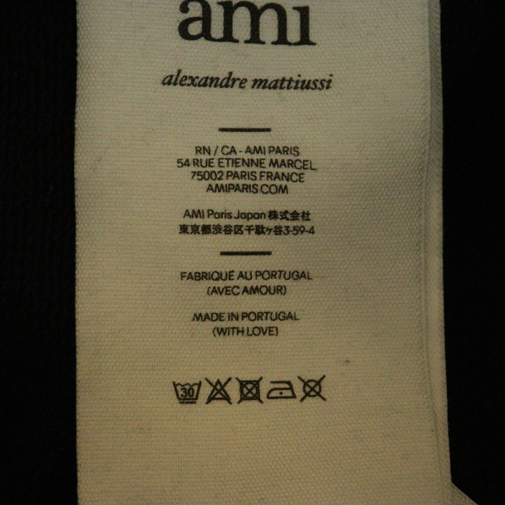 AMI Alexandre Mattiussi(アミアレクサンドルマテュッシ) AMI DE COEUR USO635.747 アミ ドゥ クール ポケット ロゴ ハーフパンツ スウェットショーツ ブラック