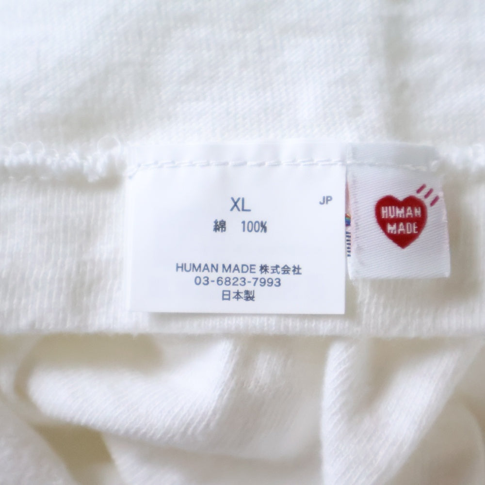 HUMAN MADE(ヒューマンメイド) Classic T-Shirt クラシック ロゴ クルーネック半袖Tシャツカットソー ホワイト/レッド