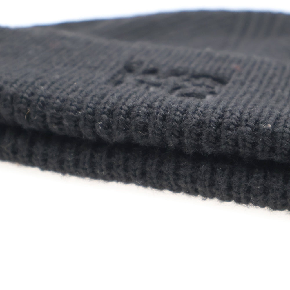 ALEXANDER WANG(アレキサンダーワン) DEBOSS BEANIE 4KC4239073 ロゴ刺繍ビーニー ニット帽 ブラック