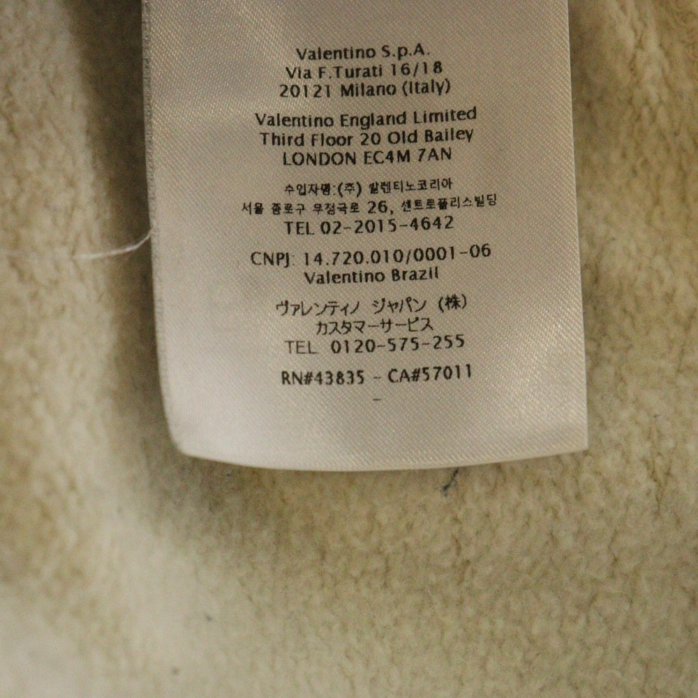 VALENTINO(ヴァレンティノ) 22AW VLTN Embroidered Hoodie 1V3MF23C8Q3 エンブロイダリード ロゴ プルオーバーパーカー フーディ ブラック/ベージュ